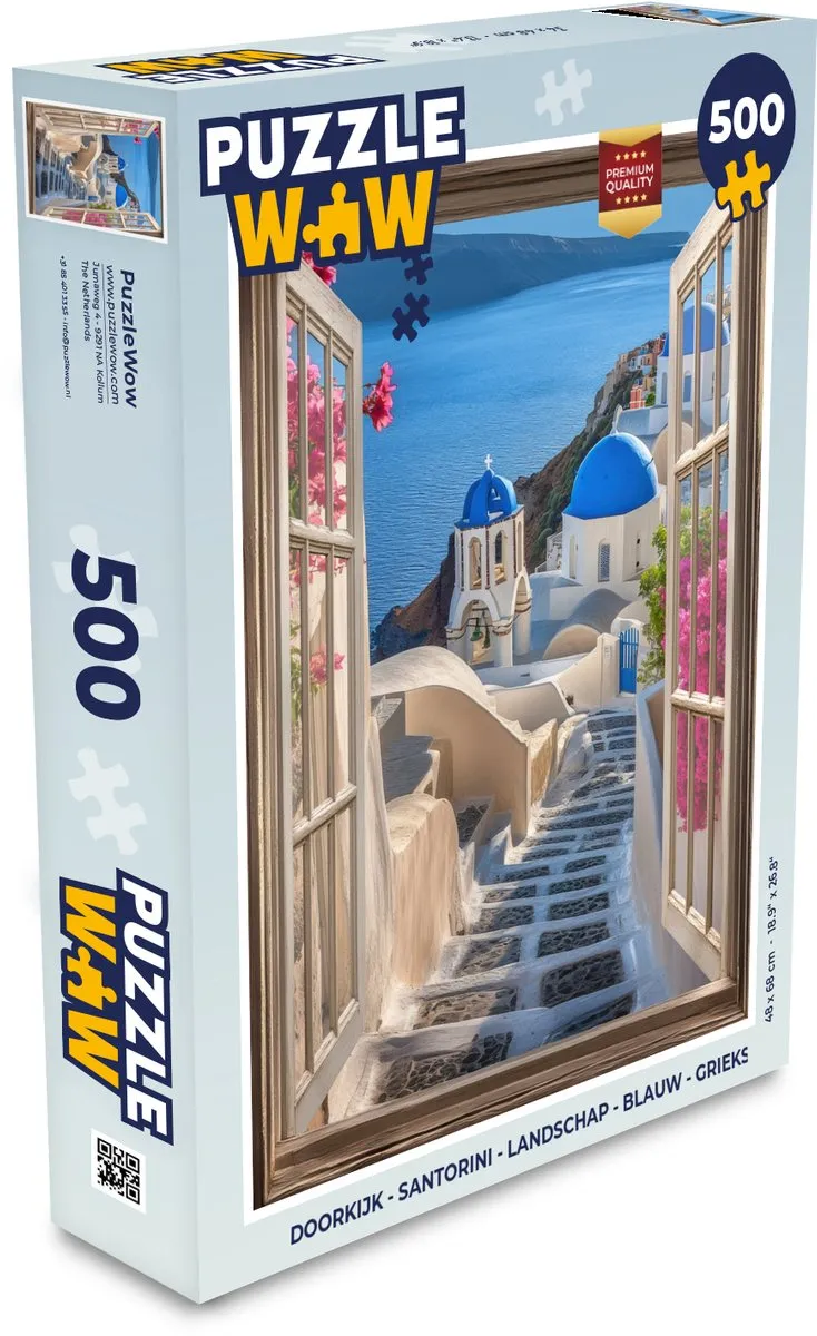 PuzzleWow Santorini Legpuzzel 500 Stuks