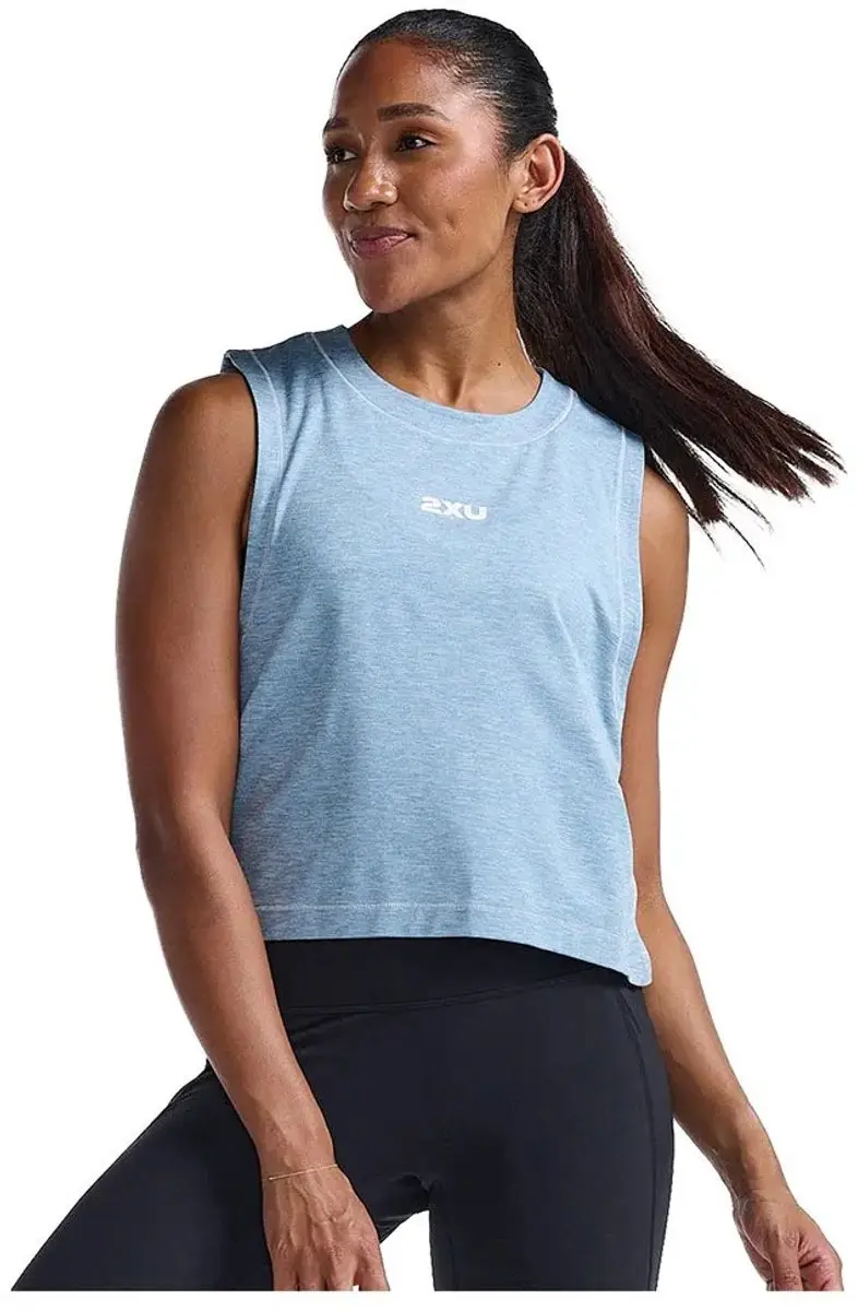 2xu Motion Crop Mouwloos T-shirt Blauw M Vrouw