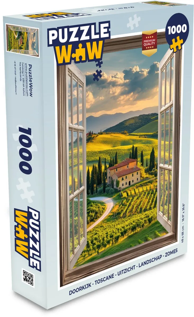 PuzzleWow Toscane Landschap Legpuzzel 1000 Stuks