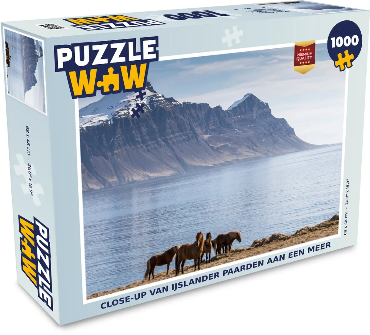 PuzzleWow Legpuzzel IJslandse Paarden Meer 1000 Stuks