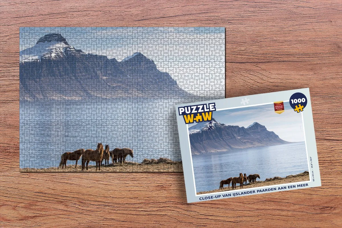 PuzzleWow Legpuzzel IJslandse Paarden Meer 1000 Stuks - Multicolor