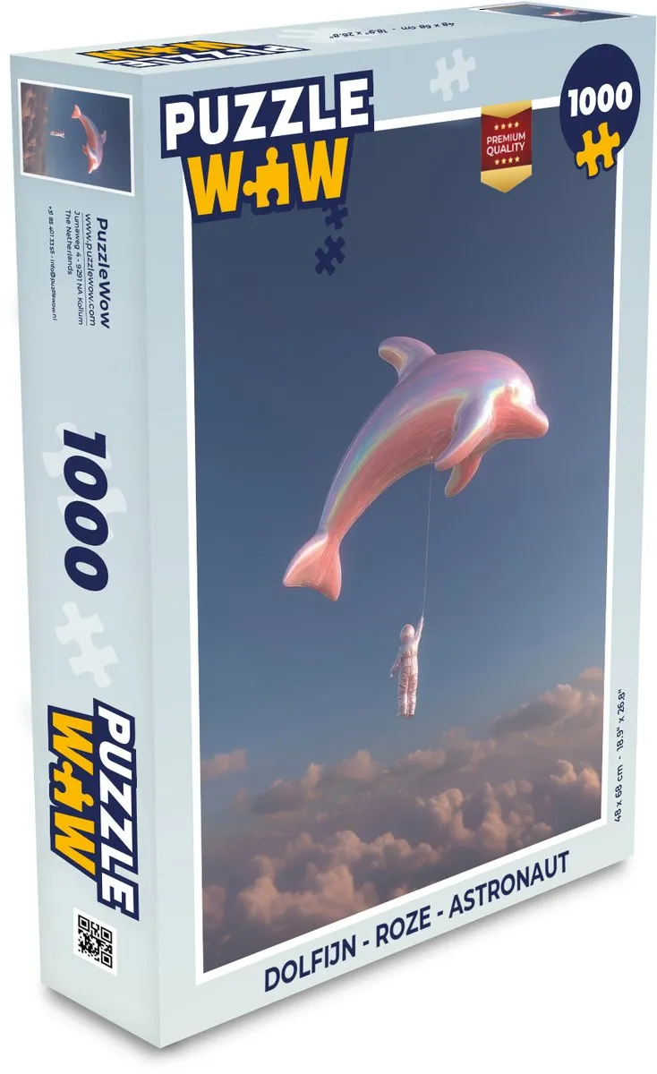 PuzzleWow Dolfijn Astronaut Legpuzzel 1000 Stukjes