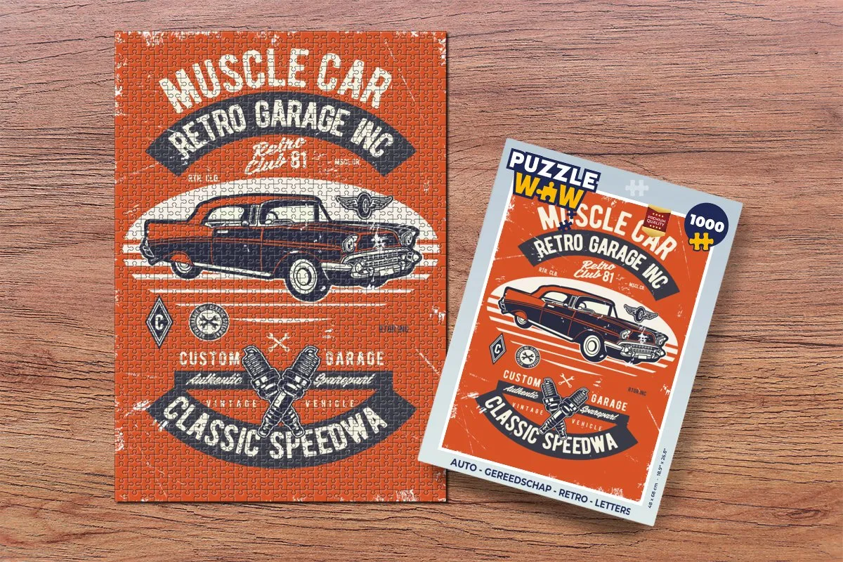 PuzzleWow Auto Gereedschap Retro Legpuzzel 1000 Stuks - Multicolor