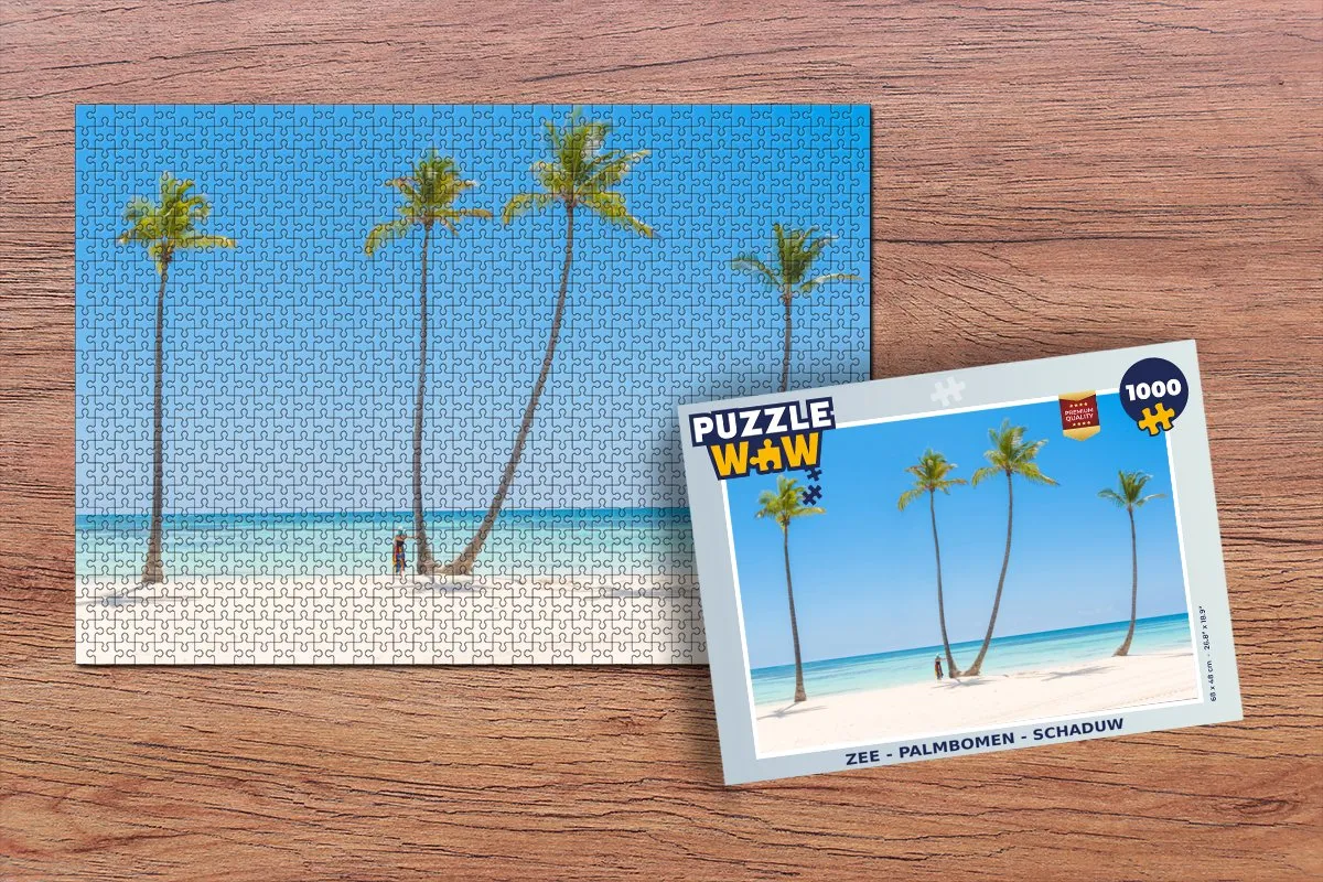 PuzzleWow Zee Palmbomen Legpuzzel 1000 Stuks - Multicolor