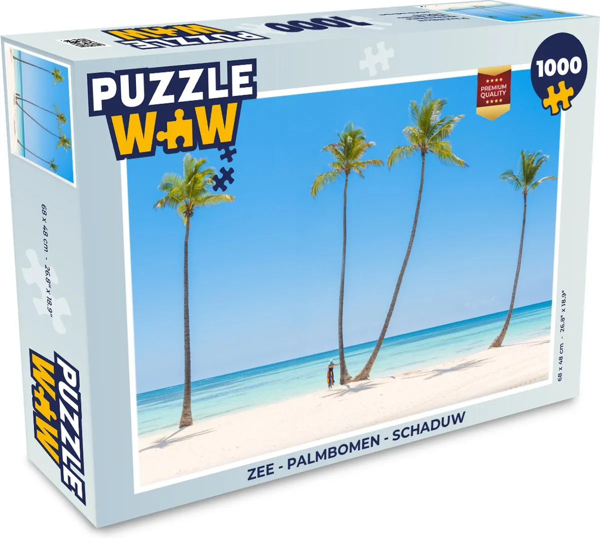 PuzzleWow Zee Palmbomen Legpuzzel 1000 Stuks - Multicolor