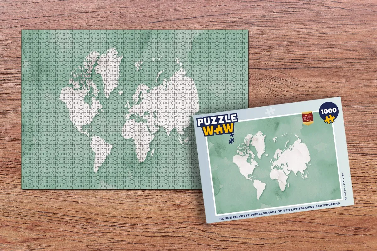 PuzzleWow Wereldkaart Legpuzzel 1000 Stuks - Multicolor
