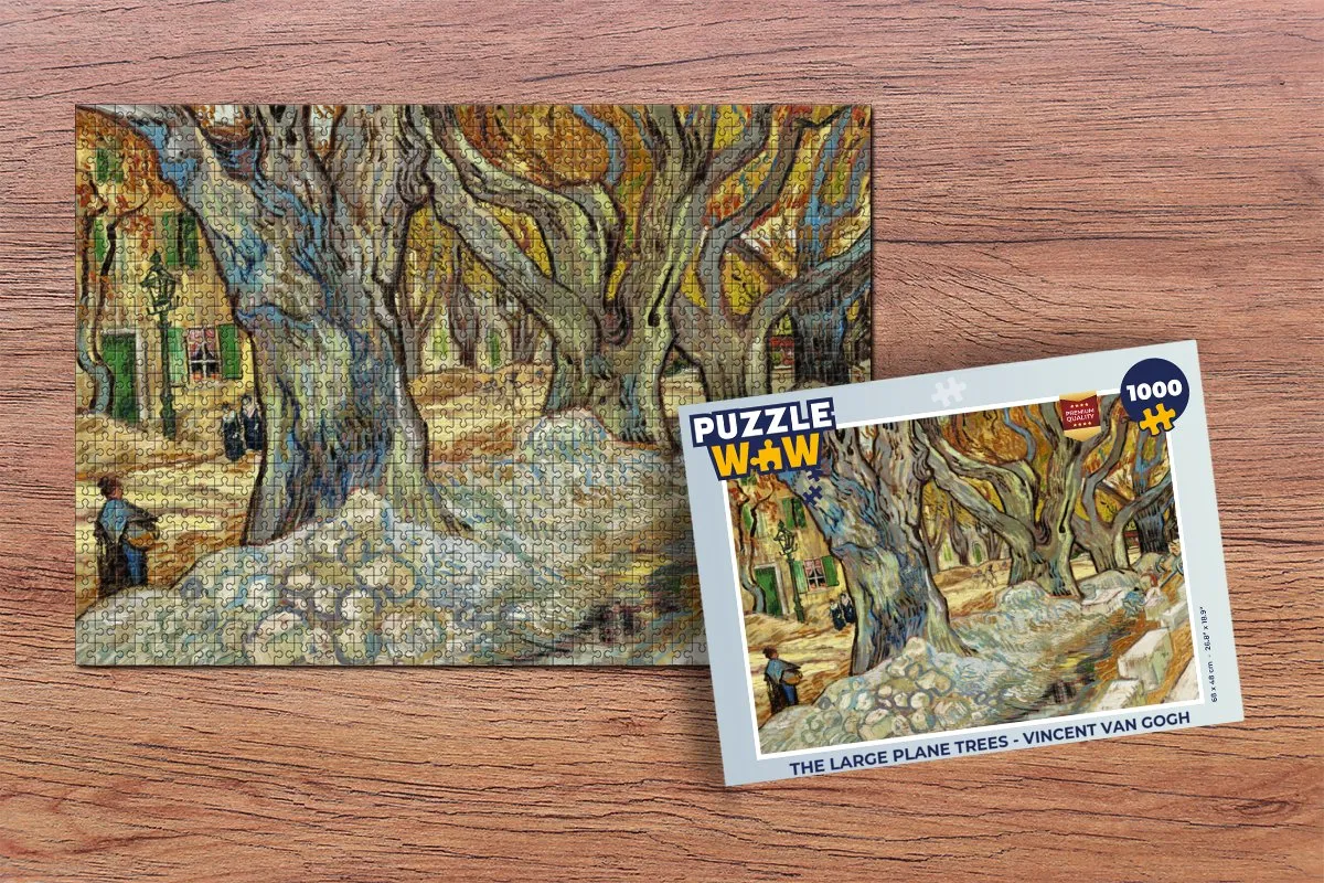 PuzzleWow Vincent van Gogh The Large Plane Trees Legpuzzel 1000 Stuks - Multicolor