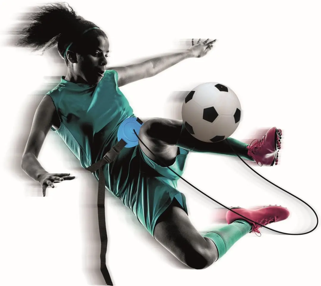 SportX Voetbaltrainer met Elastiek - 20cm - Blauw - afbeelding 4 van 6