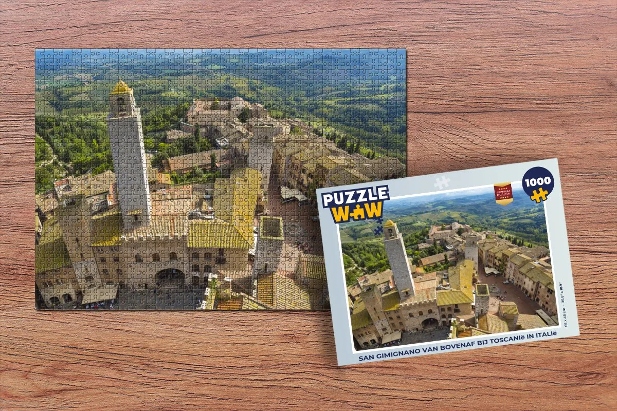 PuzzleWow San Gimignano Legpuzzel 1000 Stuks - Multicolor
