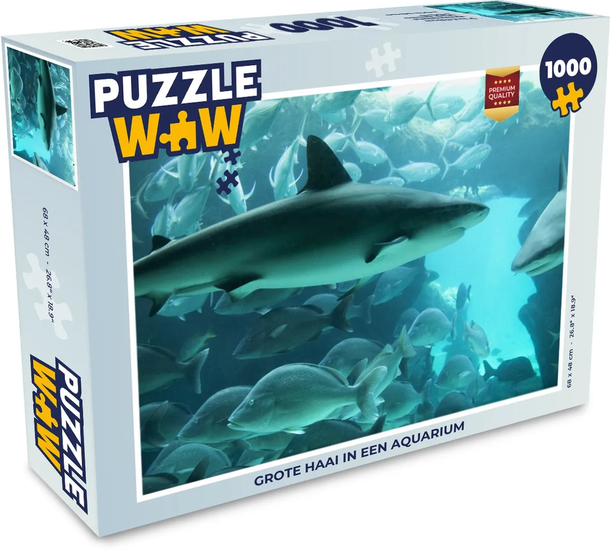 PuzzleWow Legpuzzel Grote Haai in Aquarium 1000 Stuks - Multicolor