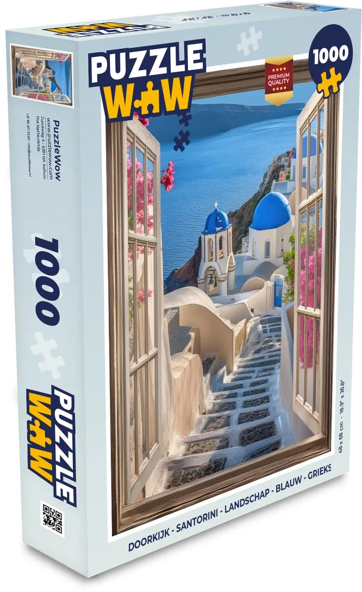 PuzzleWow Santorini Legpuzzel 1000 Stuks