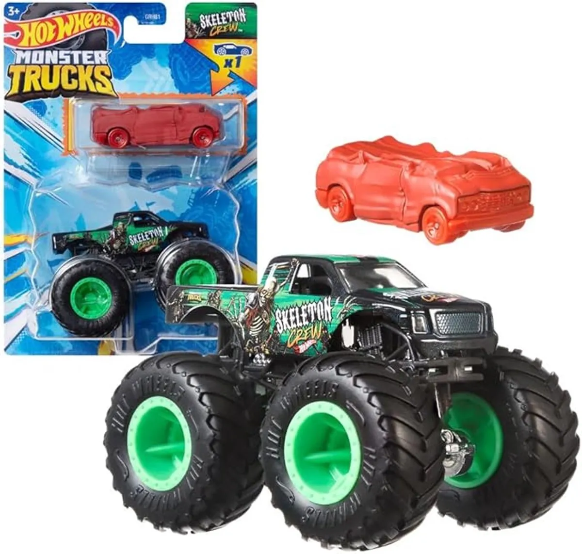 Hot Wheels Monster Jam Truck Skeleton Crew GRH81 - 9cm - Meerkleurig