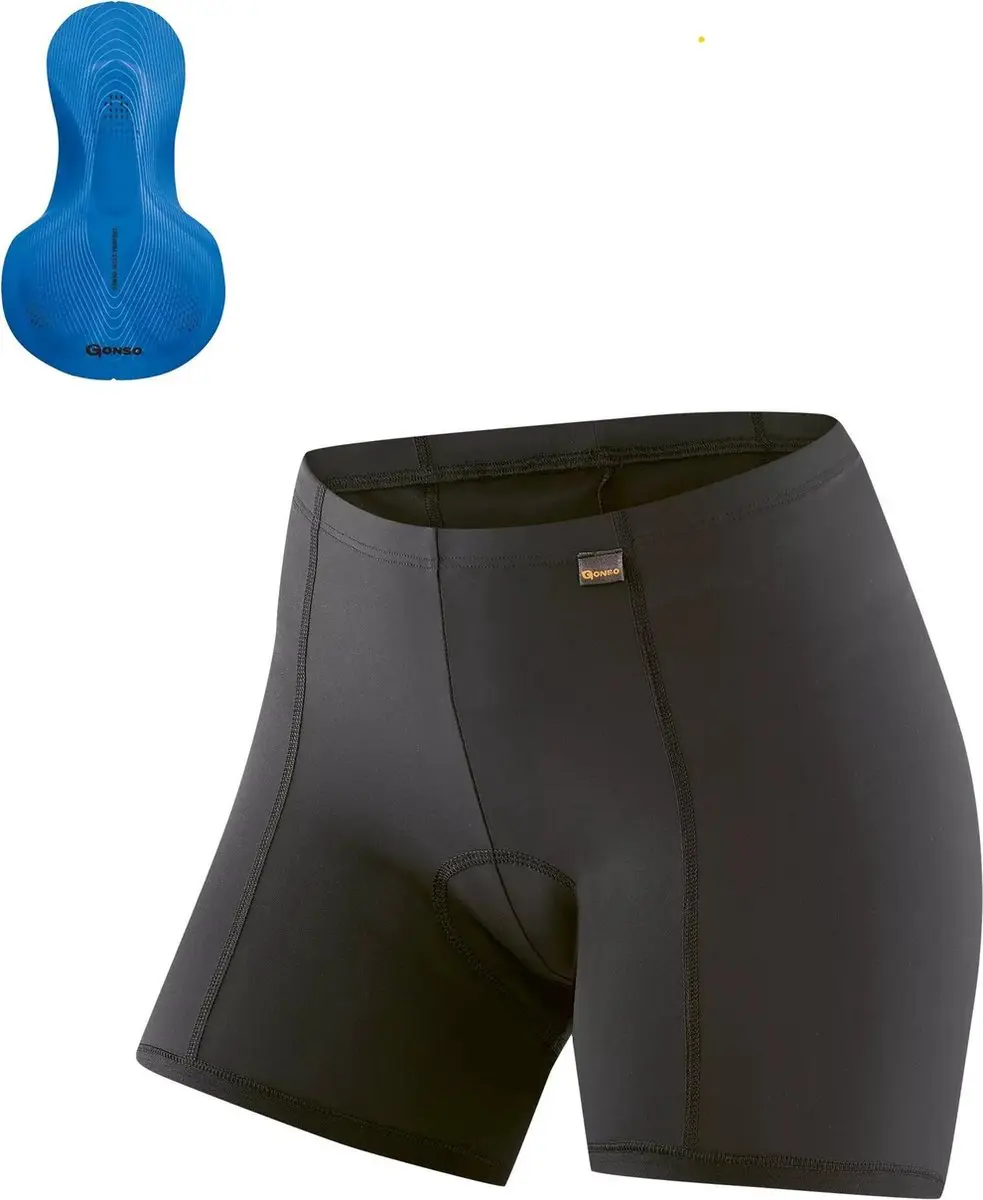 Gonso Fietsonderbroek Sitivo U Dames Polyamide Zwart/blauw Mt 52 - afbeelding 2 van 6