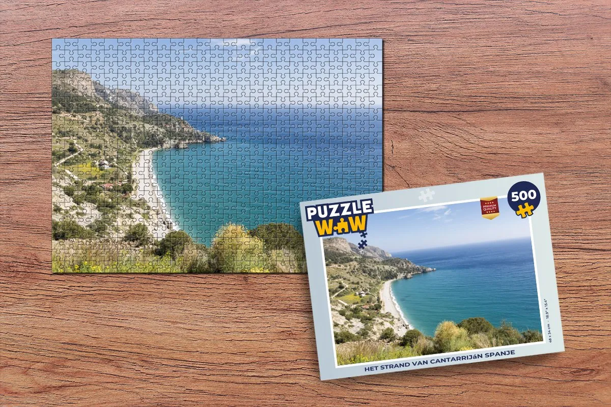 PuzzleWow Legpuzzel Het Strand van Cantarriján - 500 Stuks - Multicolor