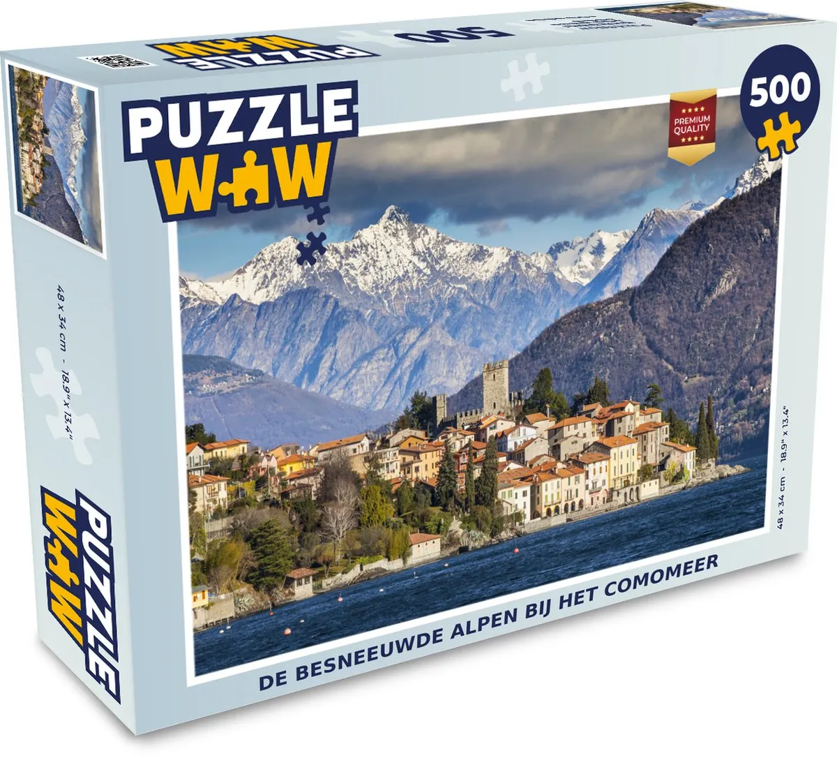 PuzzleWow Alpen Comomeer Italië Legpuzzel 500 Stuks