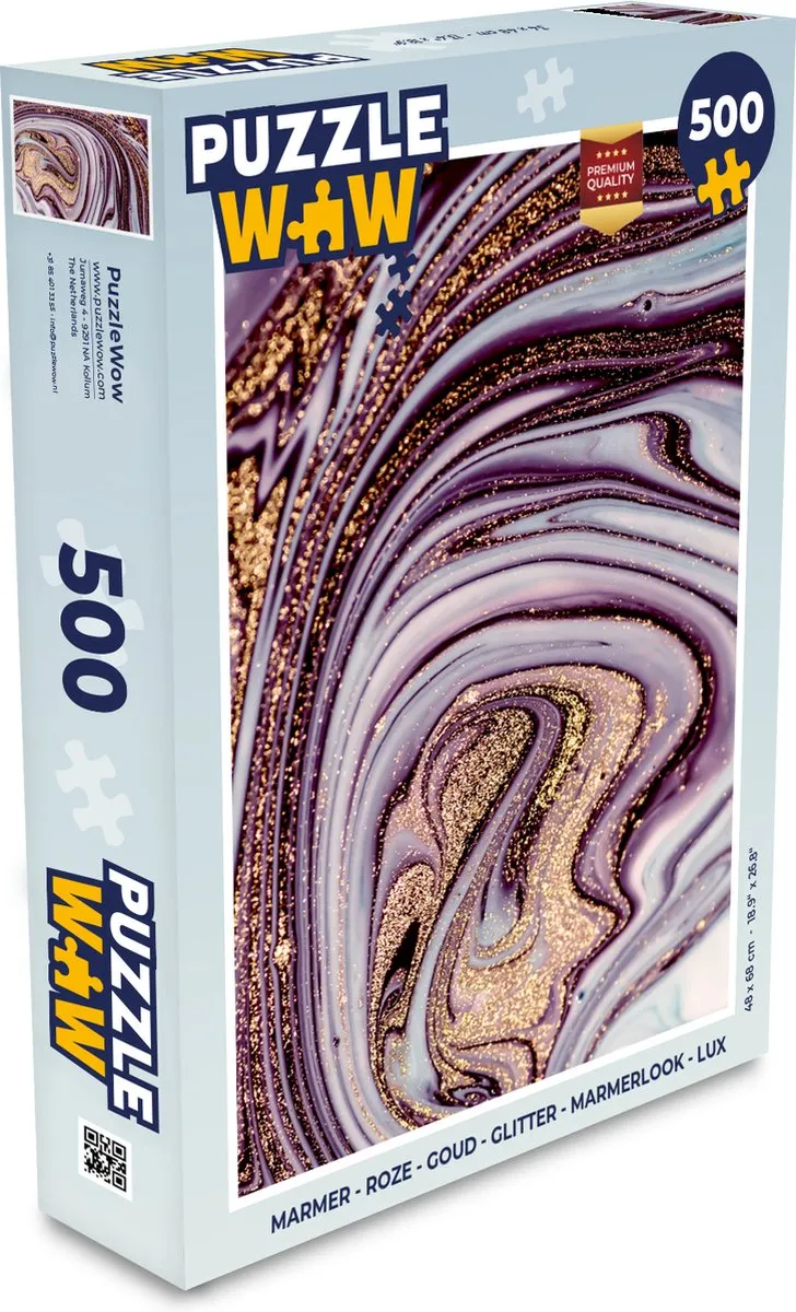 PuzzleWow Marmerlook Legpuzzel 500 Stuks - Multicolor