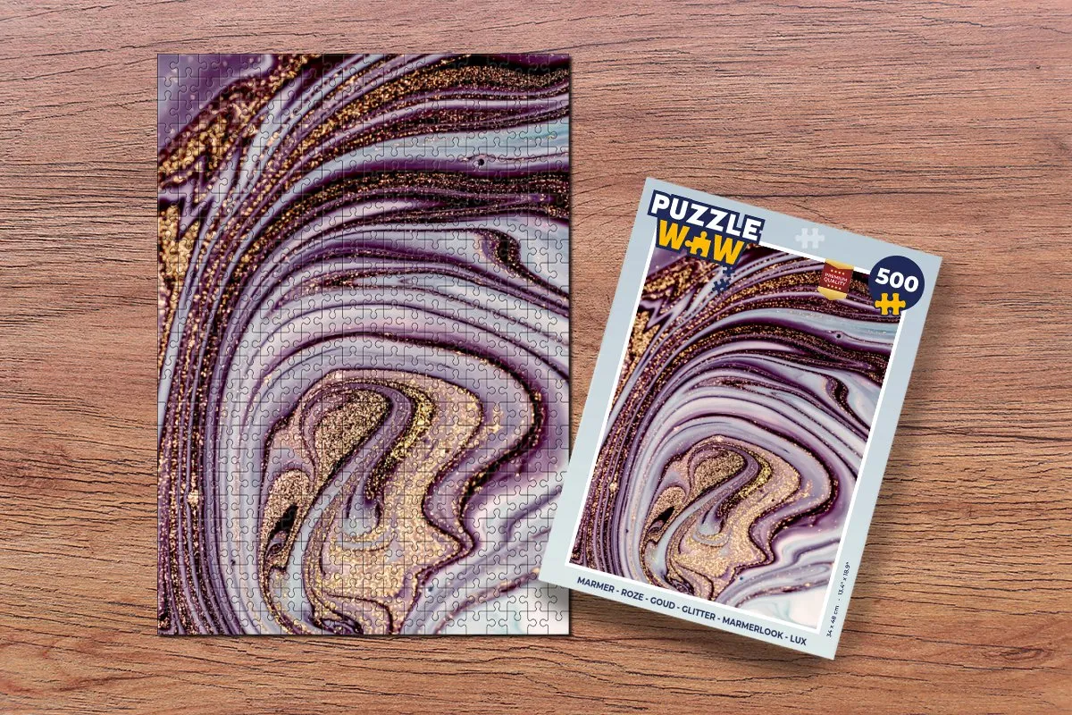 PuzzleWow Marmerlook Legpuzzel 500 Stuks - Multicolor