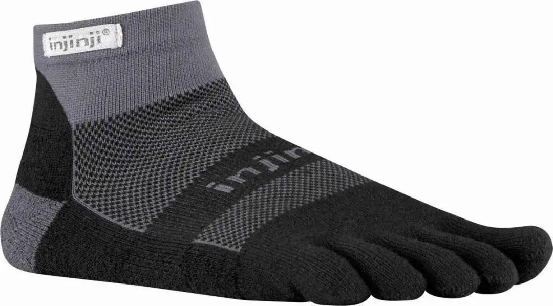 Injinji Run Midweight Mini-Crew Teensokken - Zwart/Grijs - afbeelding 4 van 6