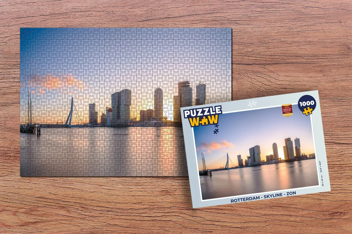PuzzleWow Rotterdam Skyline Legpuzzel 1000 Stuks - Multicolor