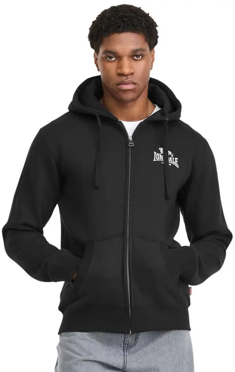 Lonsdale Rotherhithe Sweatshirt Met Rits Zwart M Man