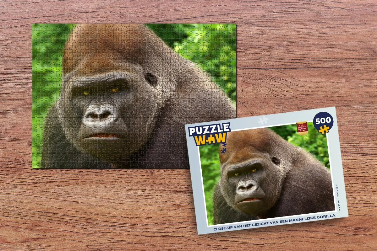 PuzzleWow Gorilla Legpuzzel 500 Stuks - Multicolor