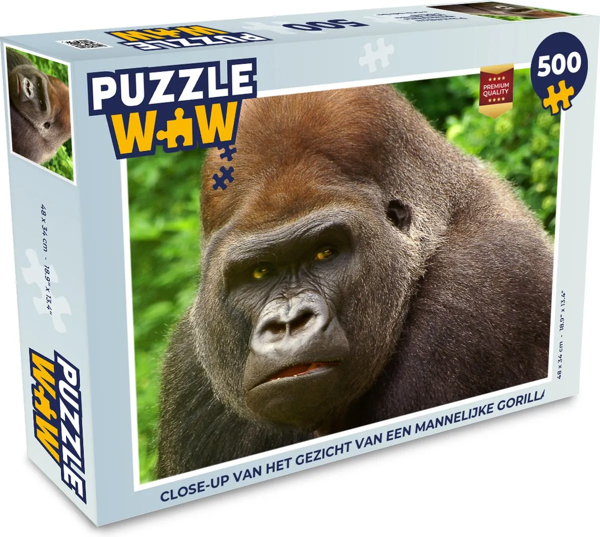 PuzzleWow Gorilla Legpuzzel 500 Stuks - Multicolor
