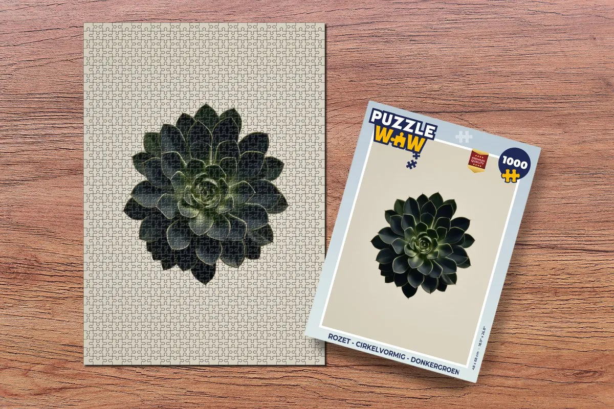 PuzzleWow Rozet Cirkelvormig Legpuzzel 1000 Stuks - Donkergroen