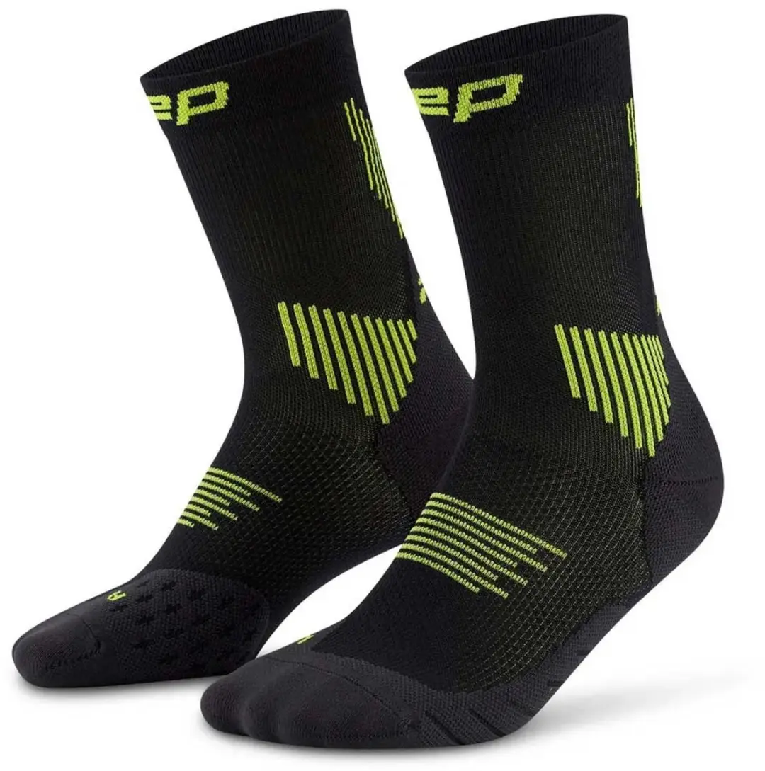 CEP Core Run Mid Cut 5.0 Hardloopsokken - Zwart/Groen - afbeelding 3 van 5