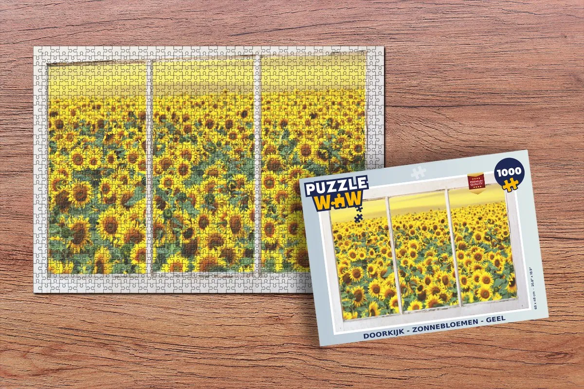 PuzzleWow Doorkijk Zonnebloem Legpuzzel 1000 Stuks - Multicolor