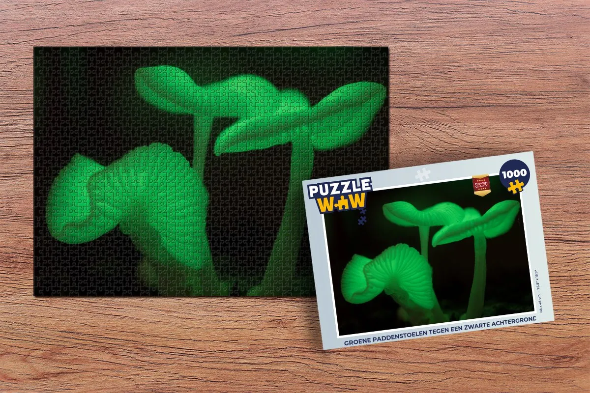 PuzzleWow Groene Paddenstoelen Legpuzzel 1000 Stuks - Multicolor