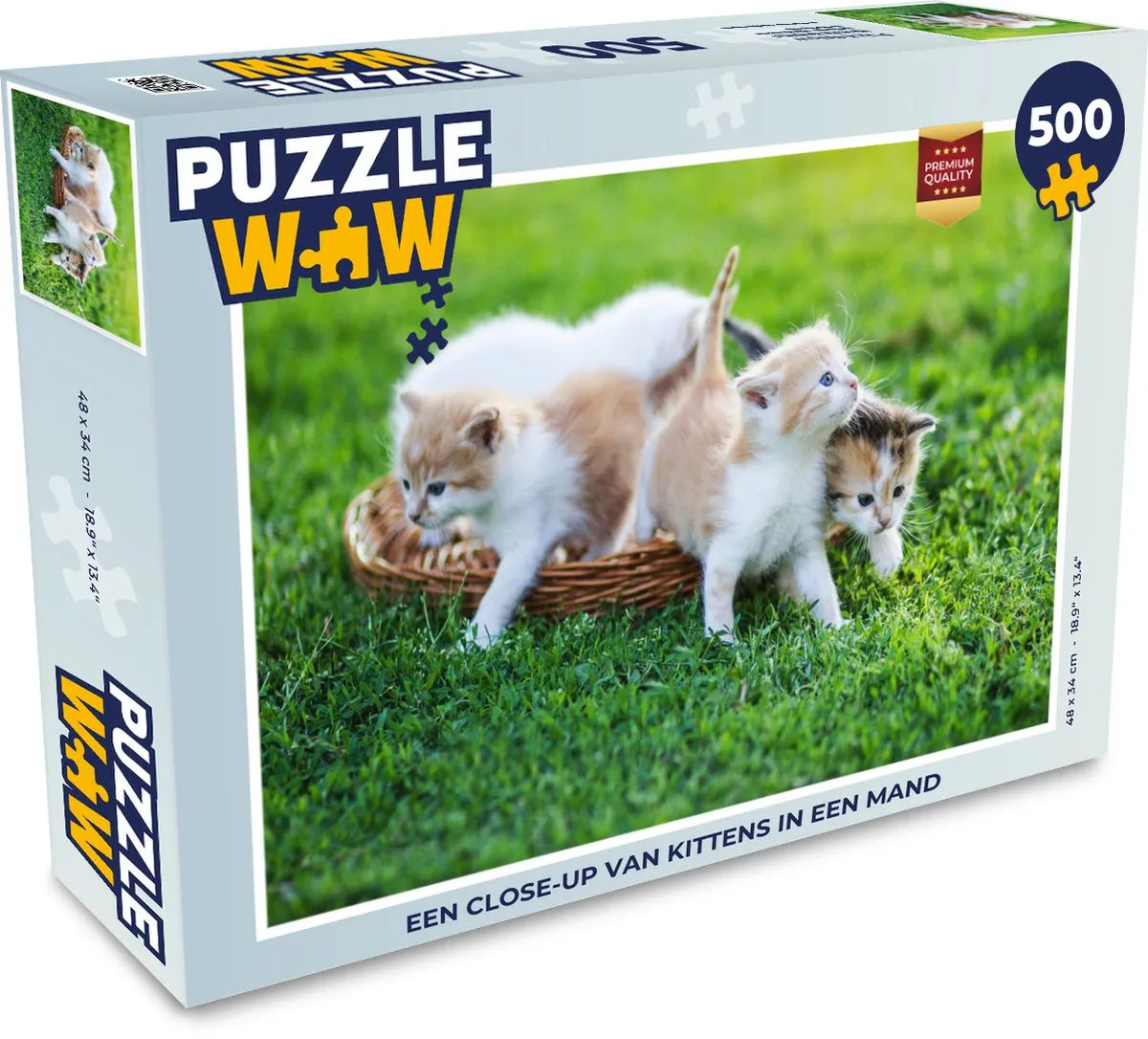 PuzzleWow Legpuzzel Kittens in Mand 500 Stuks - Multicolor