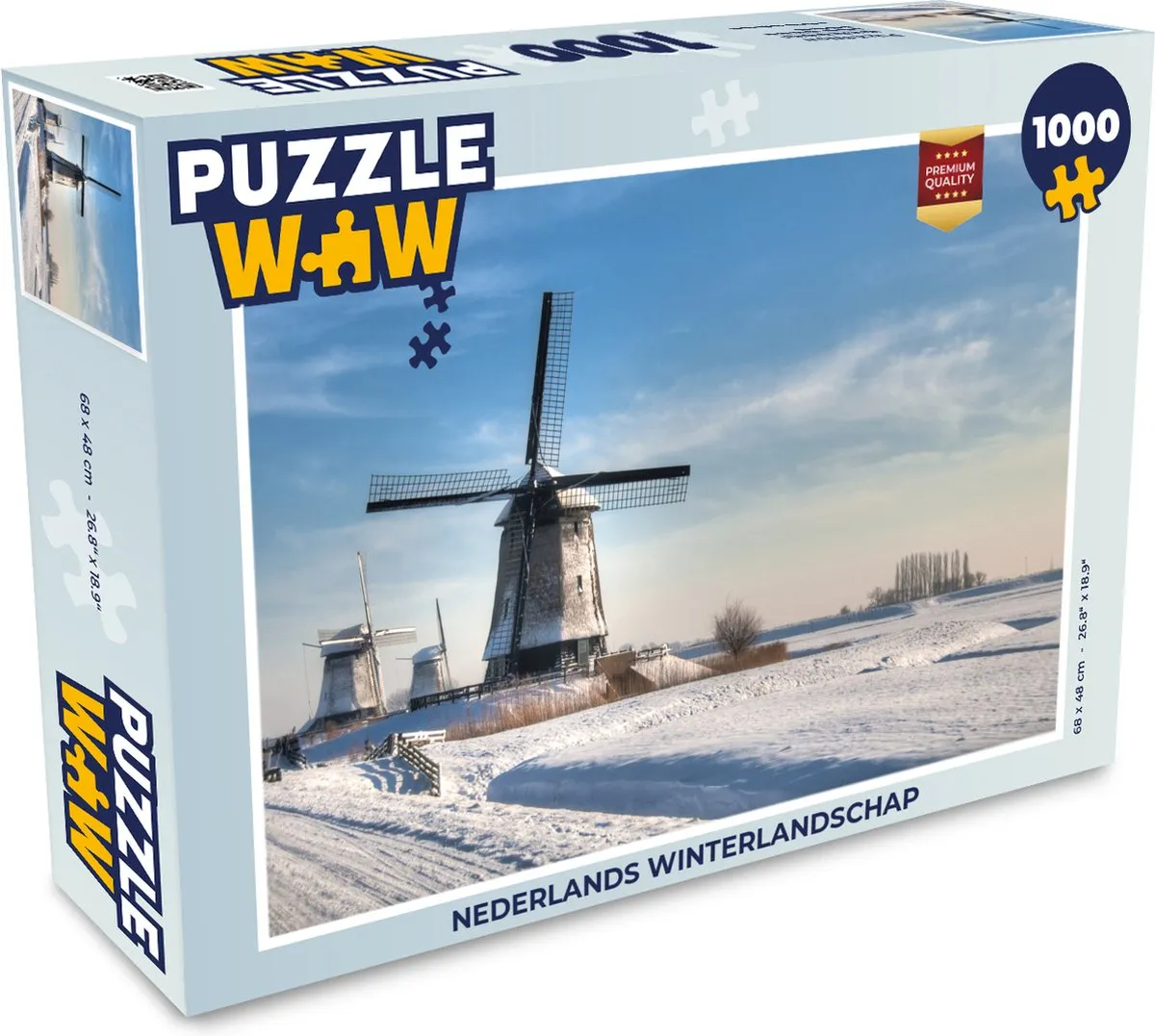PuzzleWow Legpuzzel Nederlands Winterlandschap 1000 Stuks
