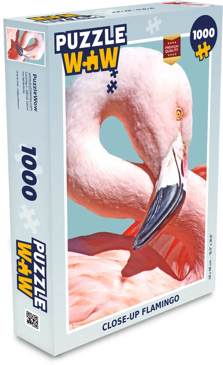 PuzzleWow Close-up Flamingo Legpuzzel 1000 Stuks