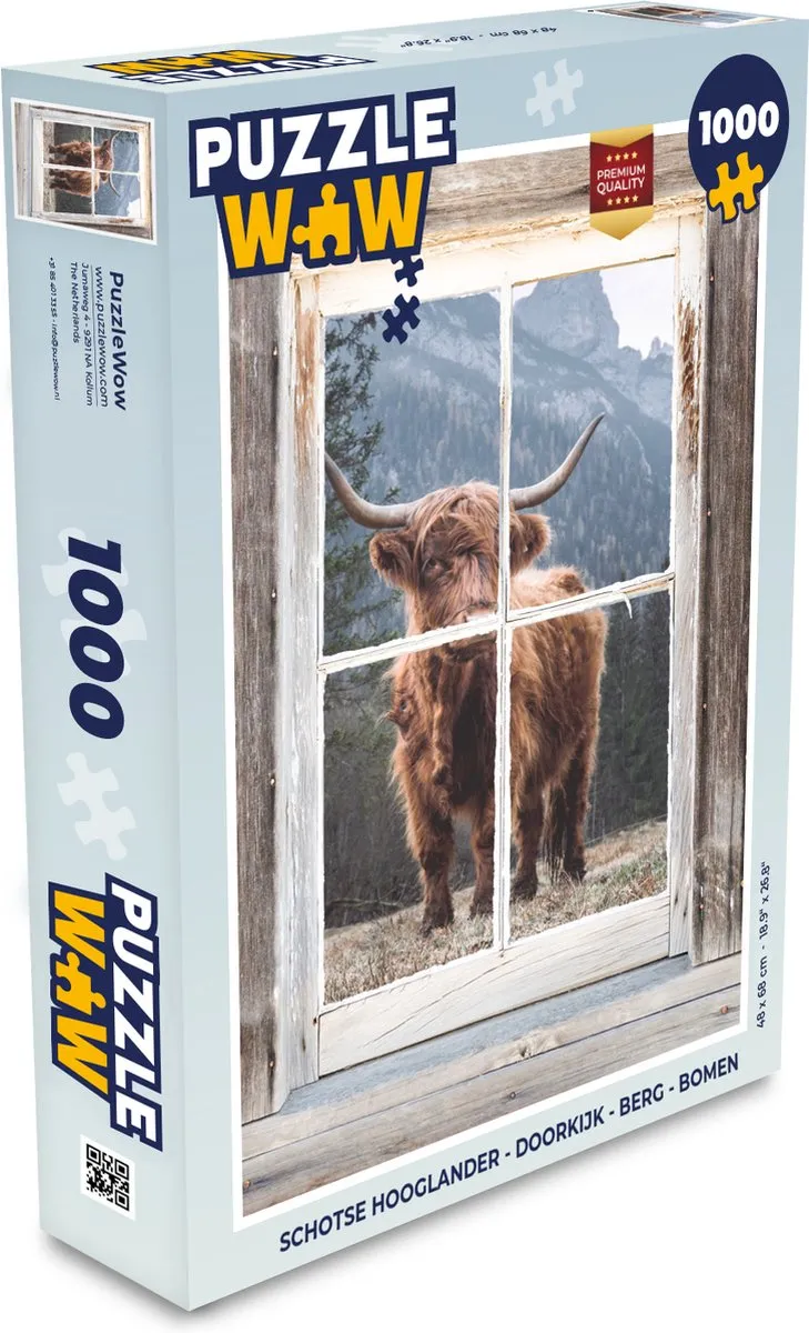 PuzzleWow Schotse Hooglander Legpuzzel 1000 Stuks