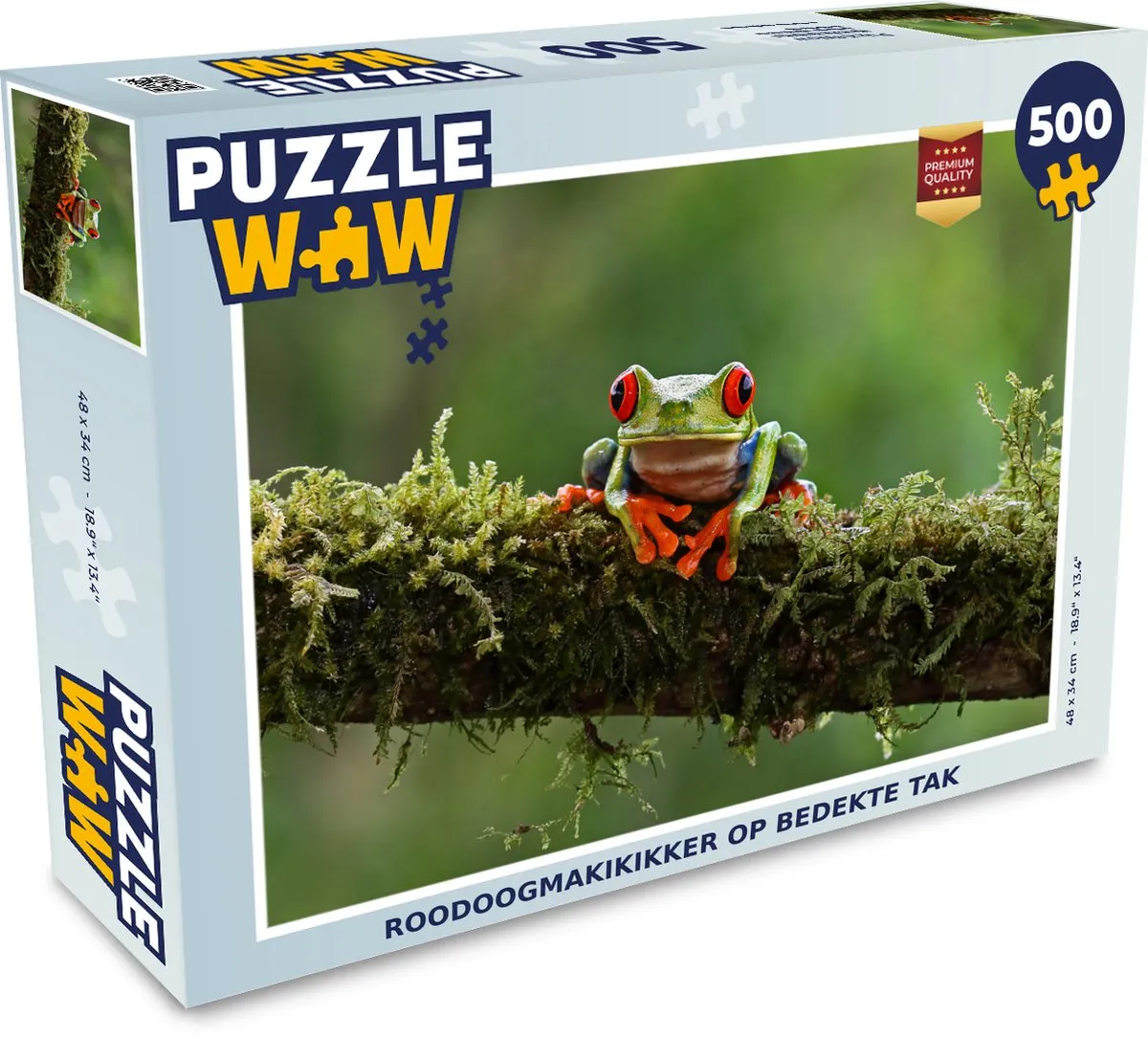 PuzzleWow Legpuzzel Roodoogmakikikker 500 Stuks