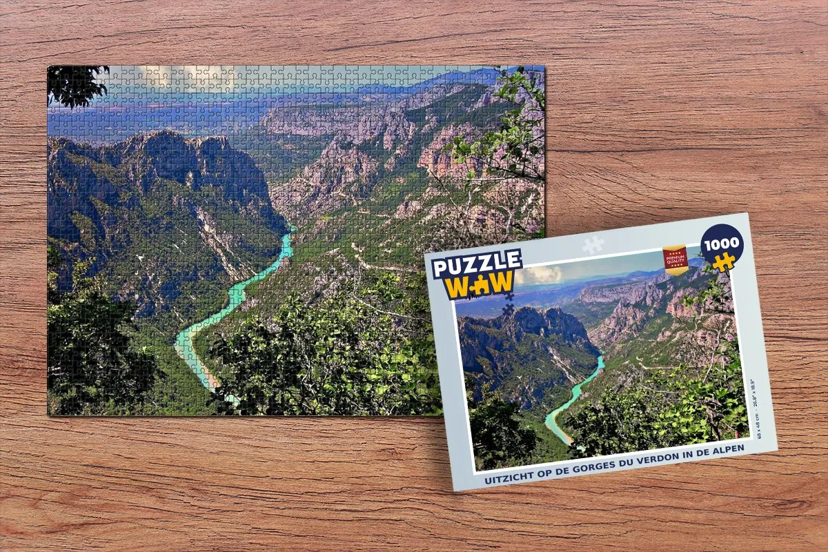 PuzzleWow Legpuzzel Gorges du Verdon 1000 Stuks - Multicolor