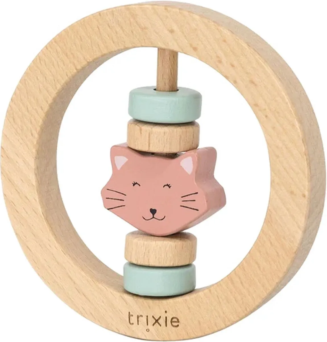 Trixie Houten Ronde Rammelaar Mrs. Cat - Roze