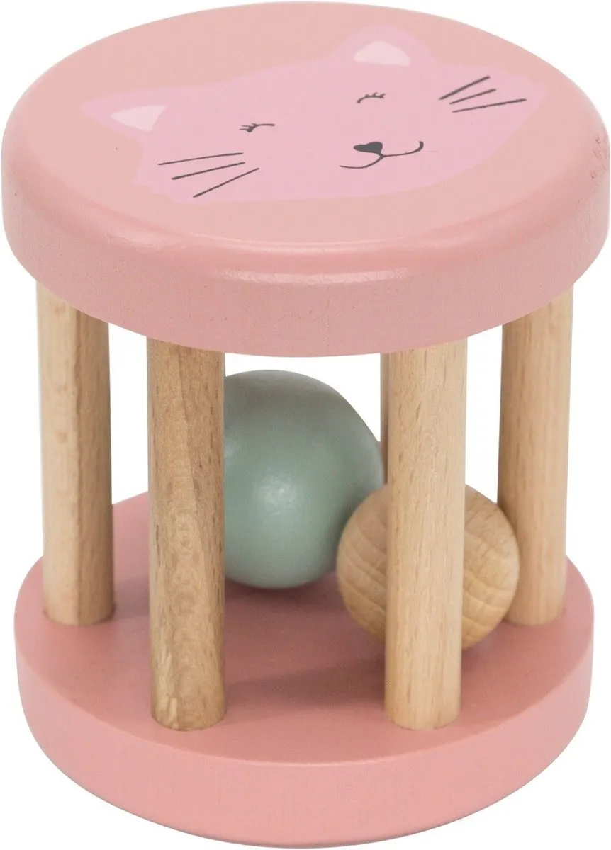 Trixie Houten Ronde Rammelaar Mrs. Cat - Roze