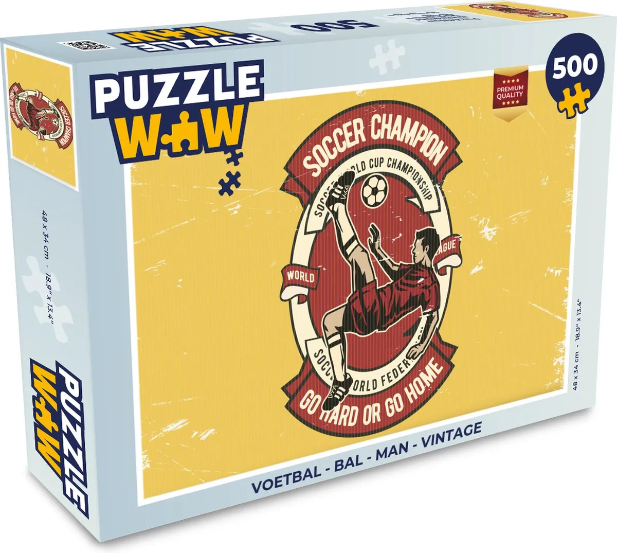 PuzzleWow Voetbal Vintage Legpuzzel 500 Stuks