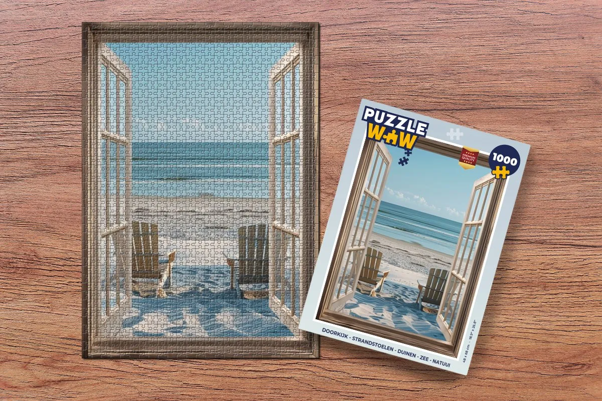 PuzzleWow Legpuzzel 1000 Stuks - Strandstoelen