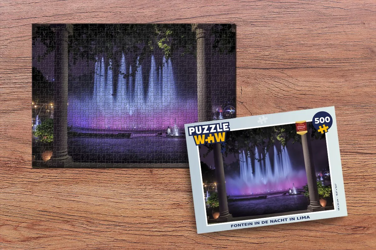 PuzzleWow Legpuzzel Lima Nachtscène 500 Stuks - Multicolor