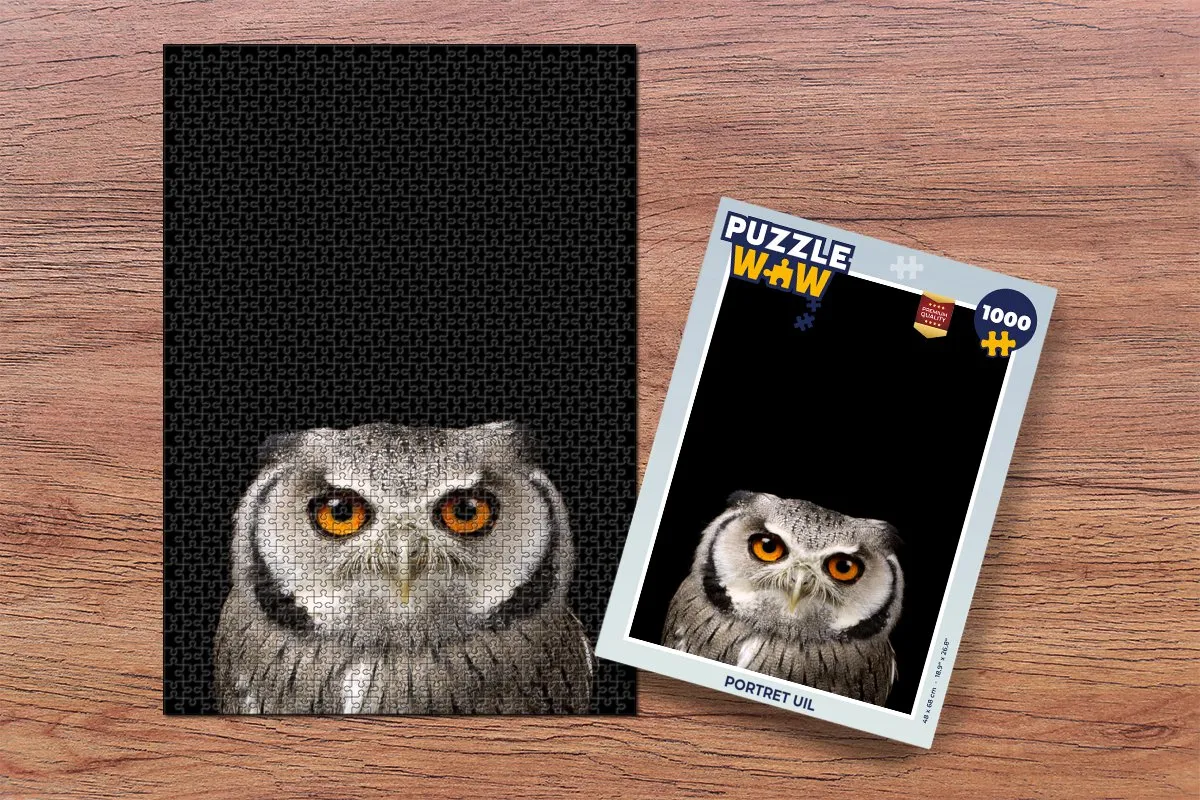 PuzzleWow Portret Uil Legpuzzel 1000 Stuks - Multicolor