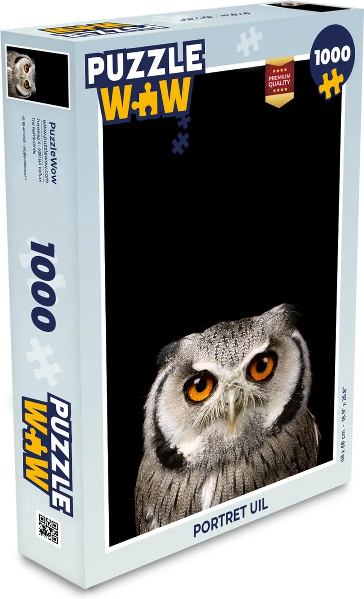 PuzzleWow Portret Uil Legpuzzel 1000 Stuks