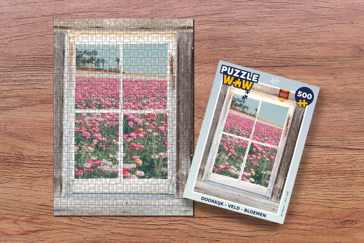 PuzzleWow Doorkijk Bloemen Legpuzzel 500 Stuks - Multicolor