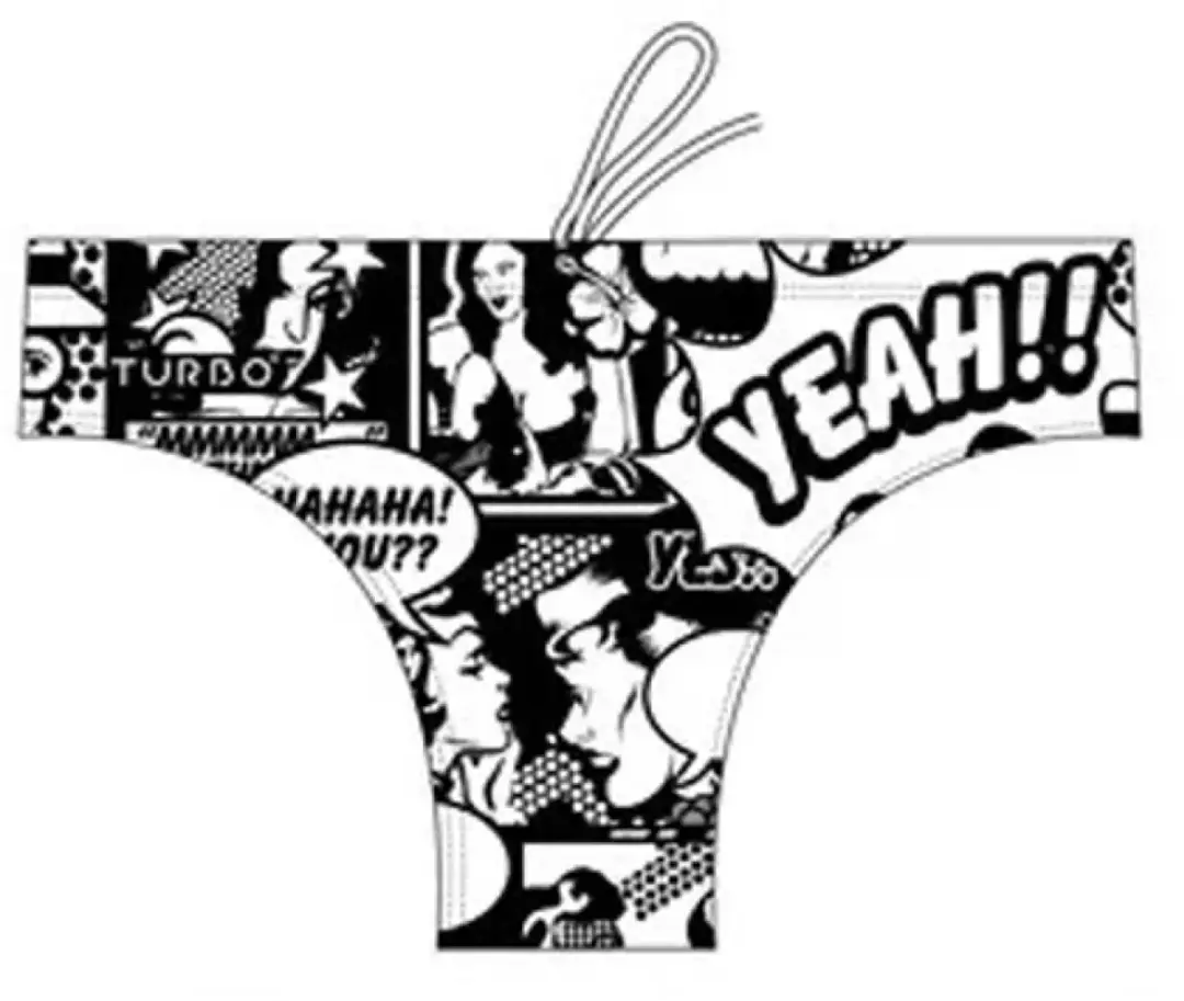 Turbo Yeah Comic Zwemslip Wit 5-6 Years Jongen