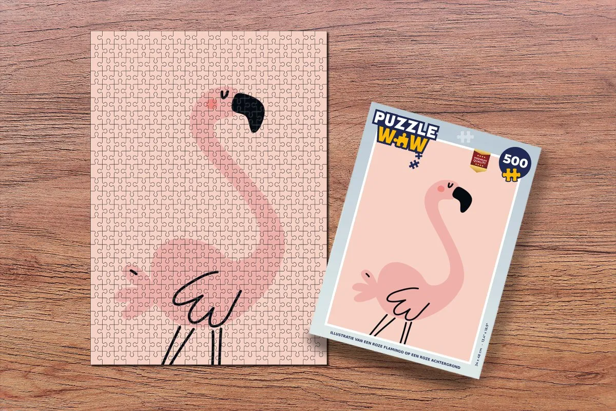 PuzzleWow Legpuzzel Flamingo 500 Stuks - Multicolor
