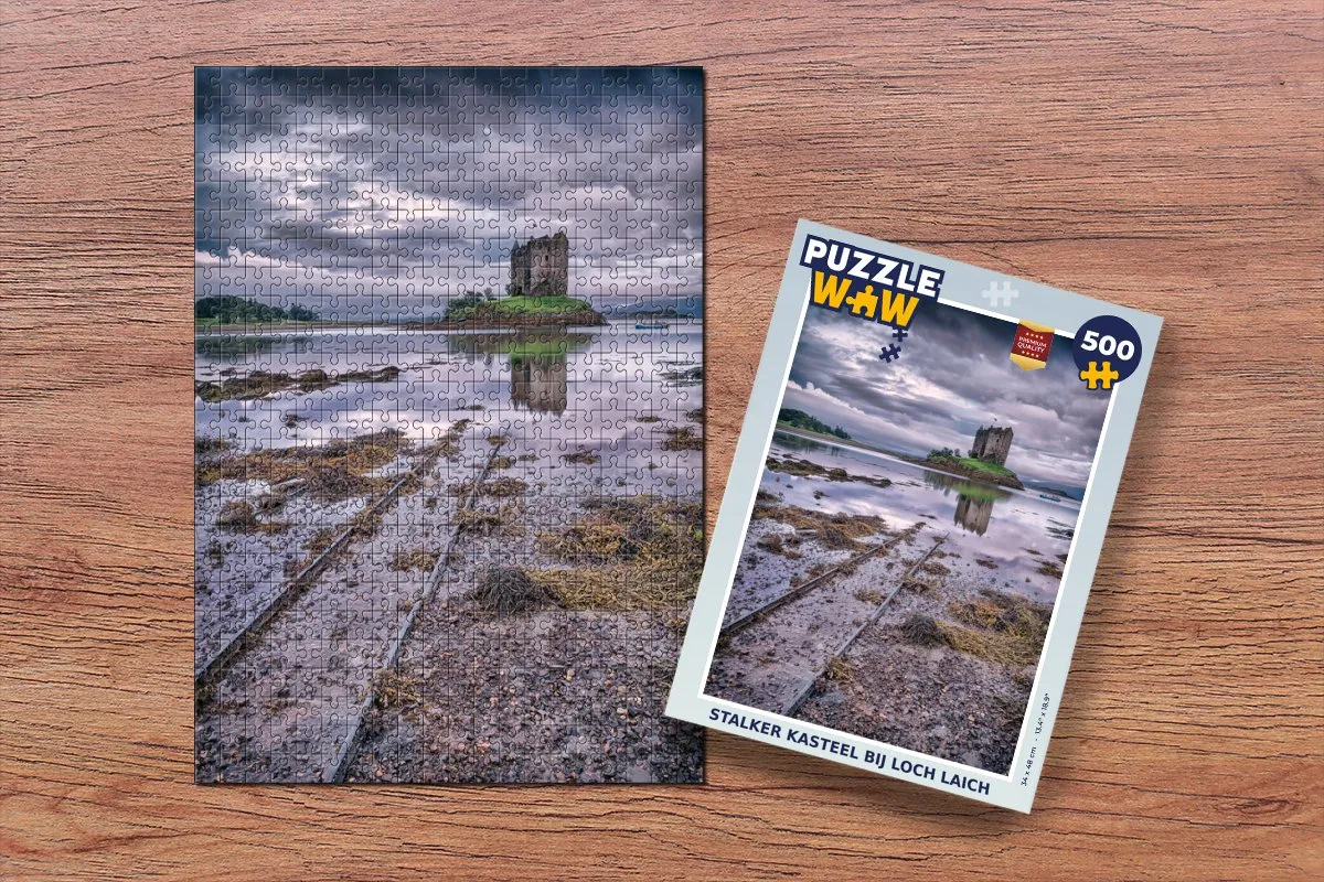 PuzzleWow Stalker Kasteel bij Loch Laich Legpuzzel 500 Stuks - Multicolor