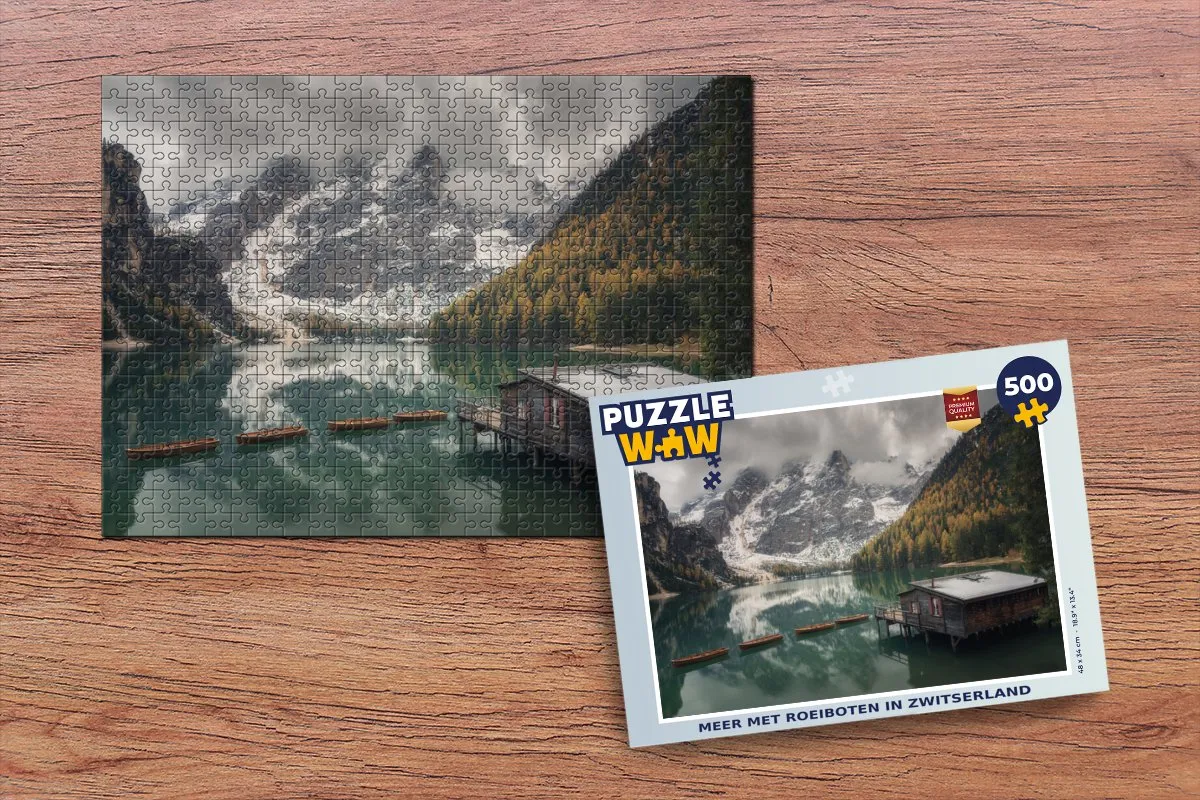 PuzzleWow Zwitserland Roeiboten Legpuzzel 500 Stuks - Multicolor
