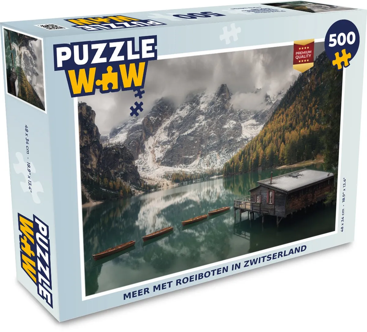 PuzzleWow Zwitserland Roeiboten Legpuzzel 500 Stuks - Multicolor
