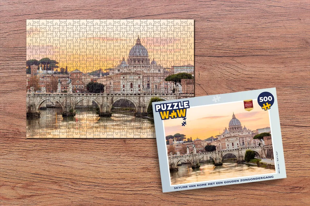 PuzzleWow Rome Skyline Legpuzzel 500 Stuks - Multicolor